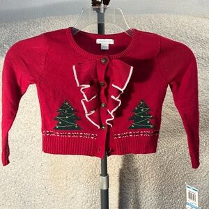 CHARTER CLUB Girls Christmas Tree 🌲 Ruffles Front Sweater